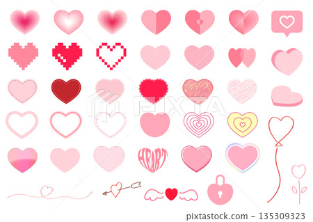 Heart-shaped variation set Valentine's Day advertising materials 135309323