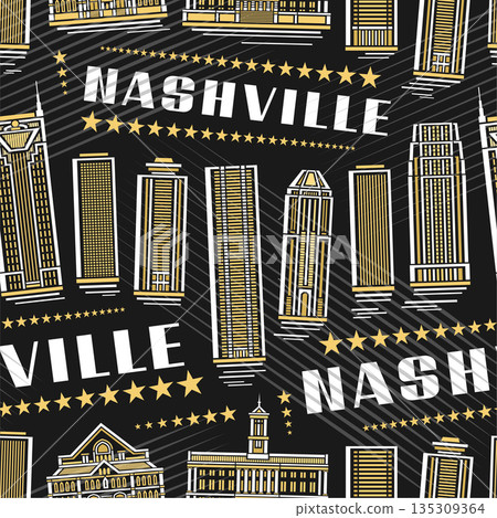 Vector Nashville Seamless Pattern 135309364
