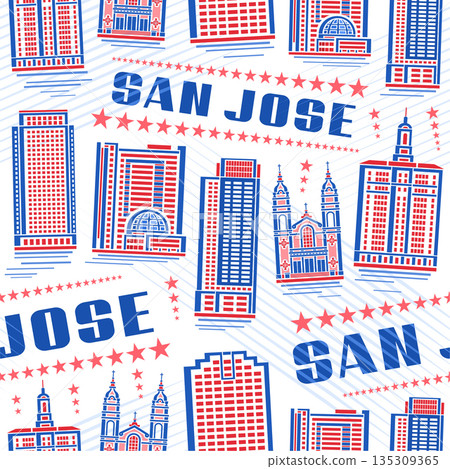 Vector San Jose seamless pattern 135309365