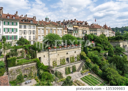 Bern, Switzerland A picturesque cityscape with historical buildings and gardens 135309983