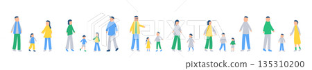 Family illustration set spending spring Family illustration set spending spring 135310200