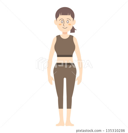 一位苗條女性的全身 135310286