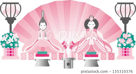 女兒節插圖素材。 女兒節插圖素材。 135310376