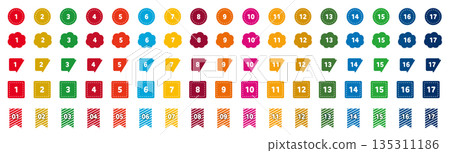SDGs color number icon set SDGs color number icon set 135311186