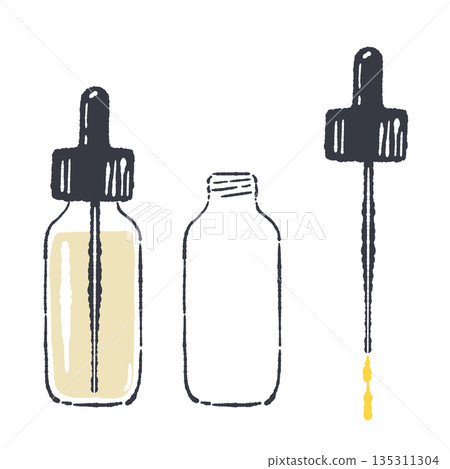 香氛手繪彩色插畫素材組（精油、香薰、圖案等） 135311304