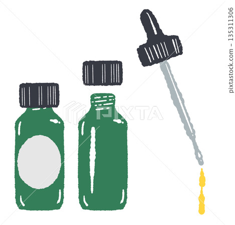 香氛手繪彩色插畫素材組（精油、香薰、圖案等） 135311306