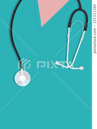Medical background with close up of doctor with stethoscope. stock illustration Medical background with close up of doctor with stethoscope. stock illustration 135311380