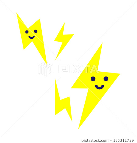 一幅富有表現力的閃電的流行偶像插畫 一幅富有表現力的閃電的流行偶像插畫 135311759