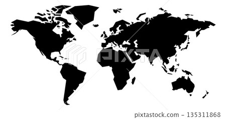World Map Triangles Background Illustration World Map Triangles Background Illustration 135311868