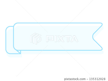 淺藍色絲帶橫幅，折疊絲帶框架，適用於商業和網頁設計的標題 135312028