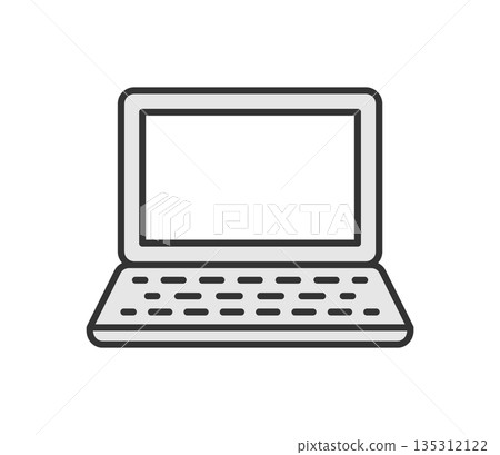 Simple laptop icon illustration vector - Stock Illustration [135312122 ...