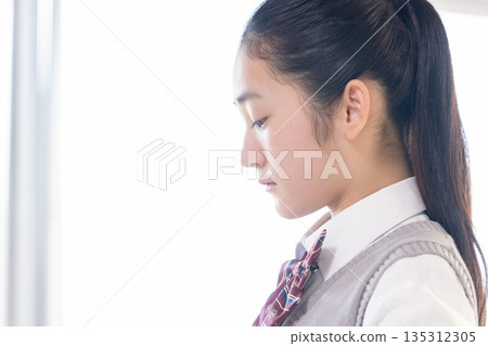 Junior high school girls studying at cram school Junior high school girls studying at cram school 135312305