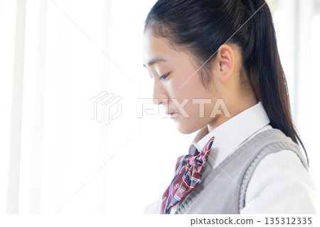 Junior high school girls studying at cram school Junior high school girls studying at cram school 135312335
