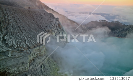 Beautiful view of Mount Ijen crater, Banyuwangi, East Java, Indonesia Beautiful view of Mount Ijen crater, Banyuwangi, East Java, Indonesia 135313027