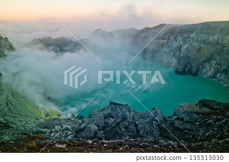 Beautiful view of Mount Ijen crater, Banyuwangi, East Java, Indonesia Beautiful view of Mount Ijen crater, Banyuwangi, East Java, Indonesia 135313030