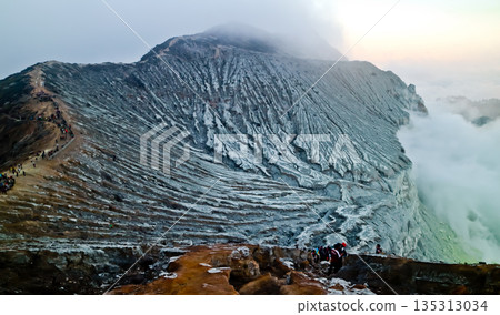 Beautiful view of Mount Ijen crater, Banyuwangi, East Java, Indonesia Beautiful view of Mount Ijen crater, Banyuwangi, East Java, Indonesia 135313034