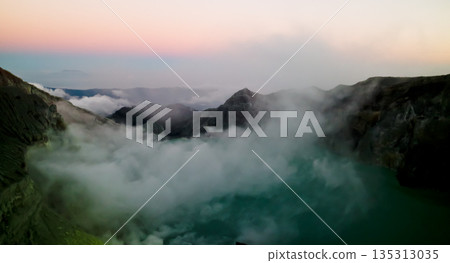 Beautiful view of Mount Ijen crater, Banyuwangi, East Java, Indonesia Beautiful view of Mount Ijen crater, Banyuwangi, East Java, Indonesia 135313035
