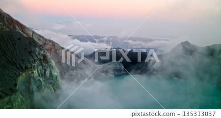 Beautiful view of Mount Ijen crater, Banyuwangi, East Java, Indonesia Beautiful view of Mount Ijen crater, Banyuwangi, East Java, Indonesia 135313037