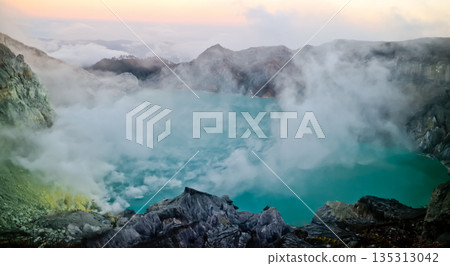 Beautiful view of Mount Ijen crater, Banyuwangi, East Java, Indonesia Beautiful view of Mount Ijen crater, Banyuwangi, East Java, Indonesia 135313042