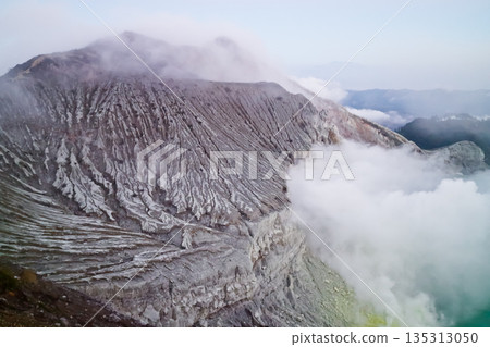 Beautiful view of Mount Ijen crater, Banyuwangi, East Java, Indonesia 135313050