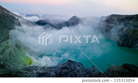 Beautiful view of Mount Ijen crater, Banyuwangi, East Java, Indonesia Beautiful view of Mount Ijen crater, Banyuwangi, East Java, Indonesia 135313054