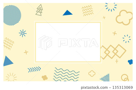 平靜色彩幾何圖案背景插圖框架材料 135313069