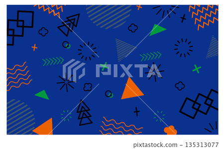 生動的幾何圖案背景插圖 135313077