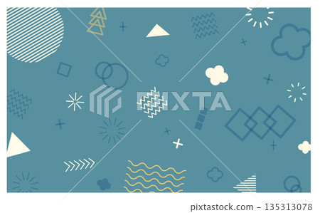 平靜的幾何圖案背景插圖框架材料 135313078