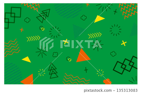 Green pop geometric pattern background illustration Green pop geometric pattern background illustration 135313083