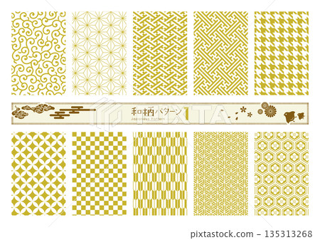 Japanese seamless pattern - 1 (gold) Japanese seamless pattern - 1 (gold) 135313268
