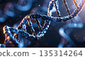 Biology Molecule Double Helix, Glowing illustration of a DNA double helix 135314264