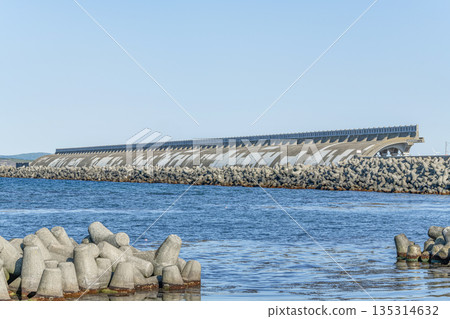 Wakkanai City, Hokkaido Wakkanai Kohoku Breakwater Dome (panoramic view), selected as a Hokkaido Heritage Site Wakkanai City, Hokkaido Wakkanai Kohoku Breakwater Dome (panoramic view), selected as a Hokkaido Heritage Site 135314632