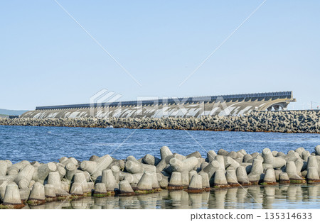 Wakkanai City, Hokkaido Wakkanai Kohoku Breakwater Dome (panoramic view), selected as a Hokkaido Heritage Site Wakkanai City, Hokkaido Wakkanai Kohoku Breakwater Dome (panoramic view), selected as a Hokkaido Heritage Site 135314633