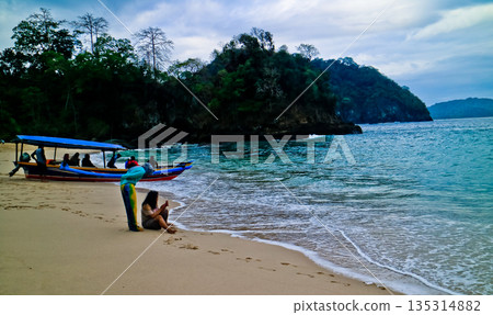 beautiful view of Green Bay Beach, Banyuwangi, East Java, Indonesia beautiful view of Green Bay Beach, Banyuwangi, East Java, Indonesia 135314882