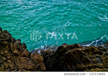 beautiful view of Green Bay Beach, Banyuwangi, East Java, Indonesia beautiful view of Green Bay Beach, Banyuwangi, East Java, Indonesia 135314893