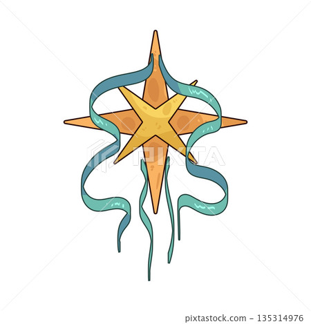illustration of Star with confetti illustration of Star with confetti 135314976