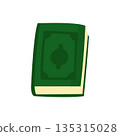 Minimal green Quran illustration for Islamic design, Ramadan 135315028