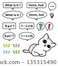 思考的貓和對話框 135315490