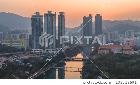 Dec 27 2025 Shing Mun River Scenic Cityscape in Tai Wai Dec 27 2025 Shing Mun River Scenic Cityscape in Tai Wai 135315691