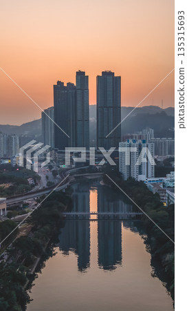 Dec 27 2025 Shing Mun River Scenic Cityscape in Tai Wai 135315693