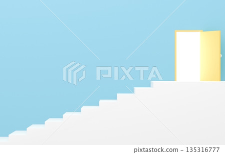 3D材質_簡單樓梯和門_淺藍色 3D材質_簡單樓梯和門_淺藍色 135316777