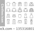Simple and stylish fashion and clothing icon set 135316801