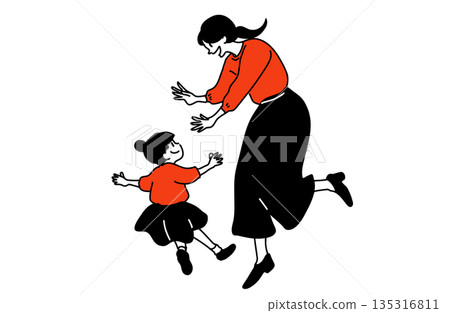 Mother and child's tender time | Mother's Day parent and child illustration Mother and child's tender time | Mother's Day parent and child illustration 135316811