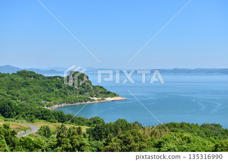 The Seto Inland Sea as seen from Teshima Island, Shozu District, Kagawa Prefecture 135316990