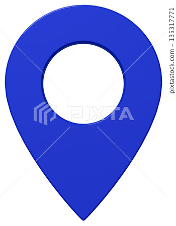 3D Image_Map Pin_Blue 135317771
