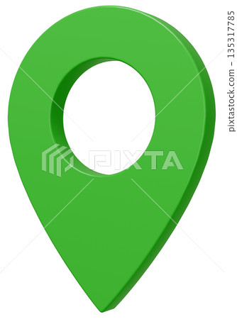 3D 圖像地圖 pin_green 3D 圖像地圖 pin_green 135317785