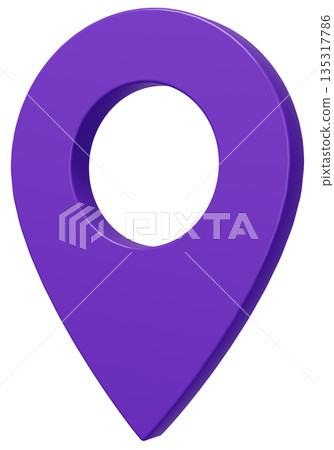 3D Image_Map Pin_Purple 135317786