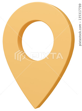 3D圖像地圖 pin_yellow 3D圖像地圖 pin_yellow 135317789