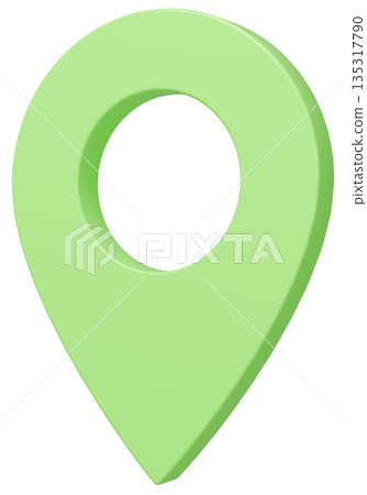 3D影像地圖圖釘黃綠色 3D影像地圖圖釘黃綠色 135317790