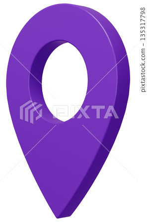 3D Image_Map Pin_Purple 135317798
